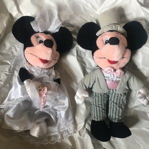 Disney Mickey & Minnie Bride and Groom Plush Characters